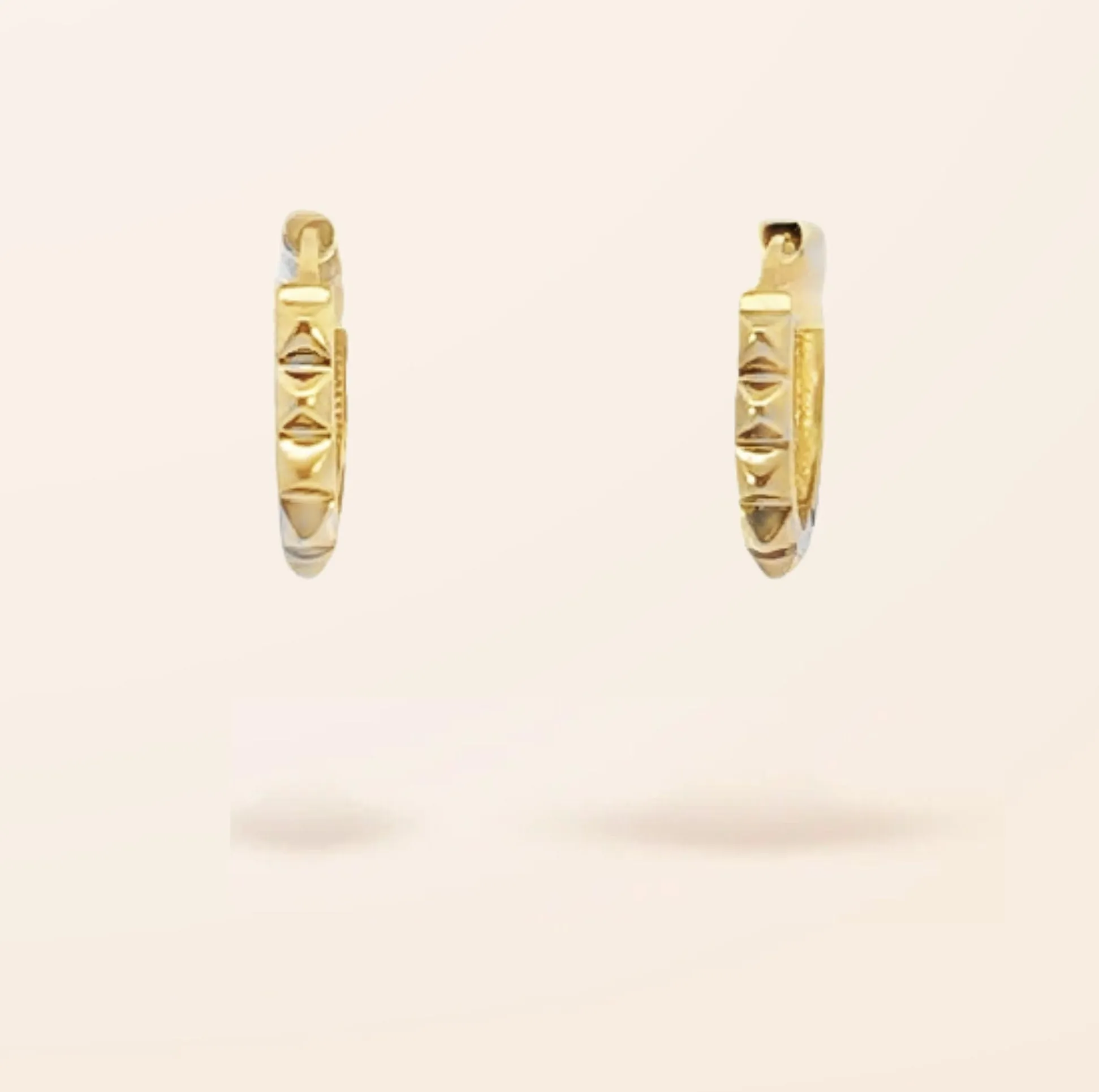 10K Gold Medium Spike Huggie Earrings