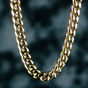 10mm Heavy Miami Cuban Link Chain in Gold