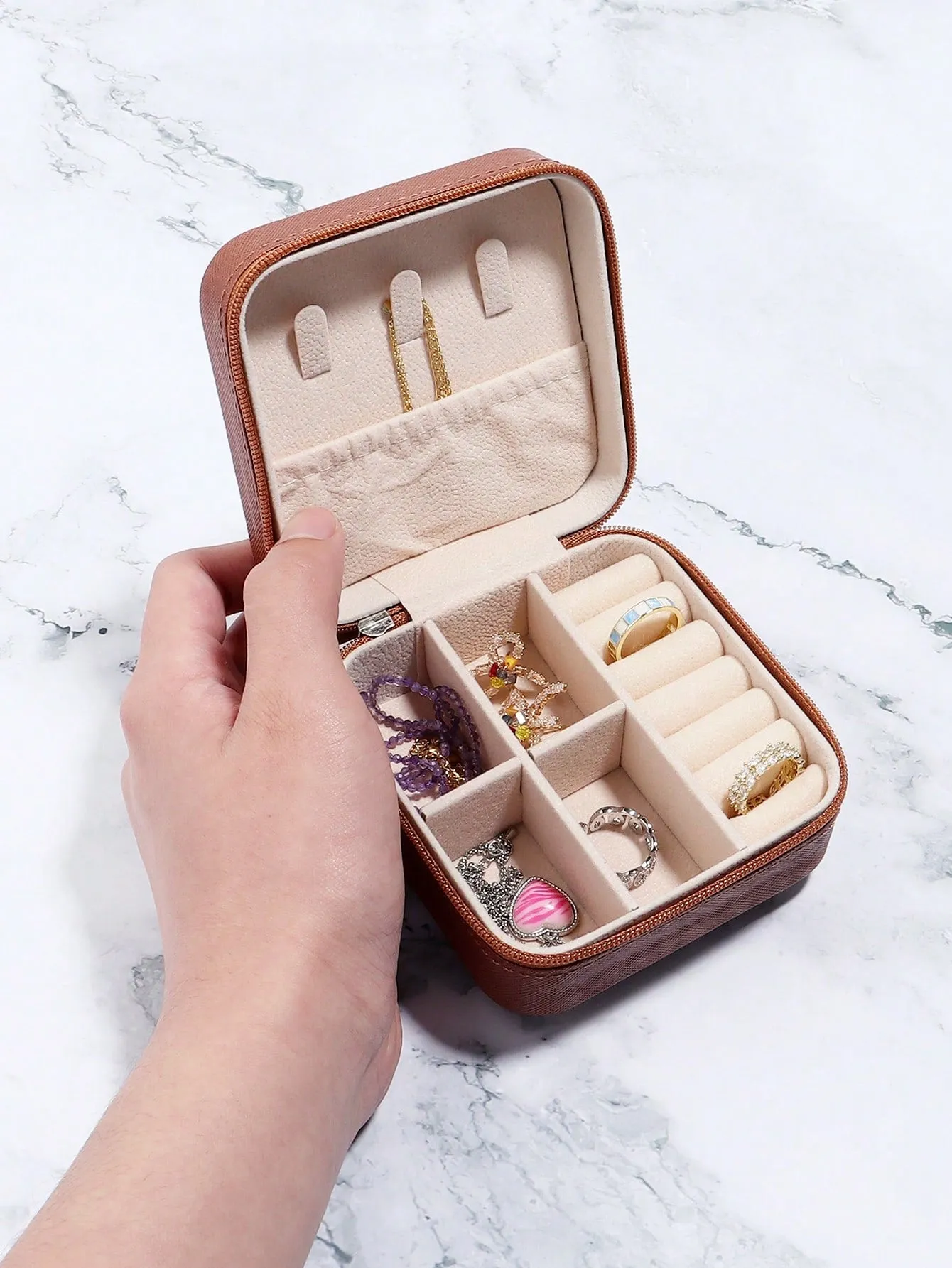 1pc Casual Minimalist Jewelry Box For Women For Jewelry Storage