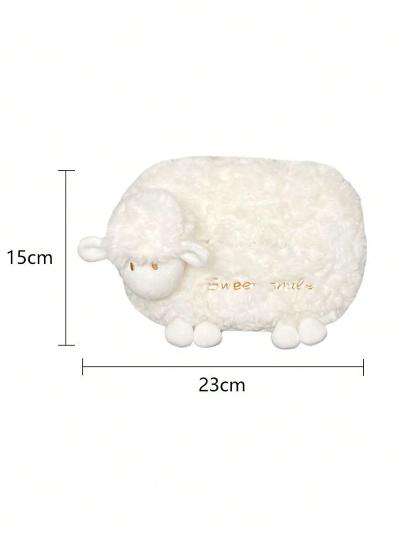 1pc Letter Embroidered Sheep Design Car Tissue Storage Box