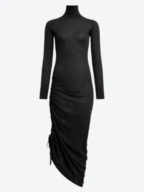 ALAIA Sheer Wool Knit Draped Dress - Mini Length