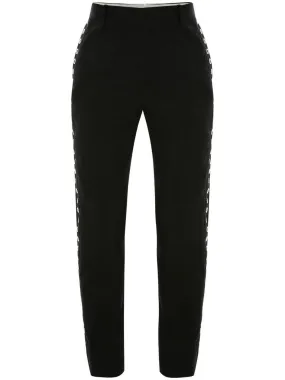 ALEXANDER MCQUEEN Eyelet Cigarette Trousers for Men - Black Wool Blend, SS23