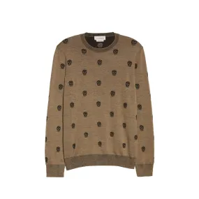 Alexander McQueen - Maglione con teschio in lana