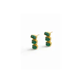 ARETES MAYA 3 PIEDRAS