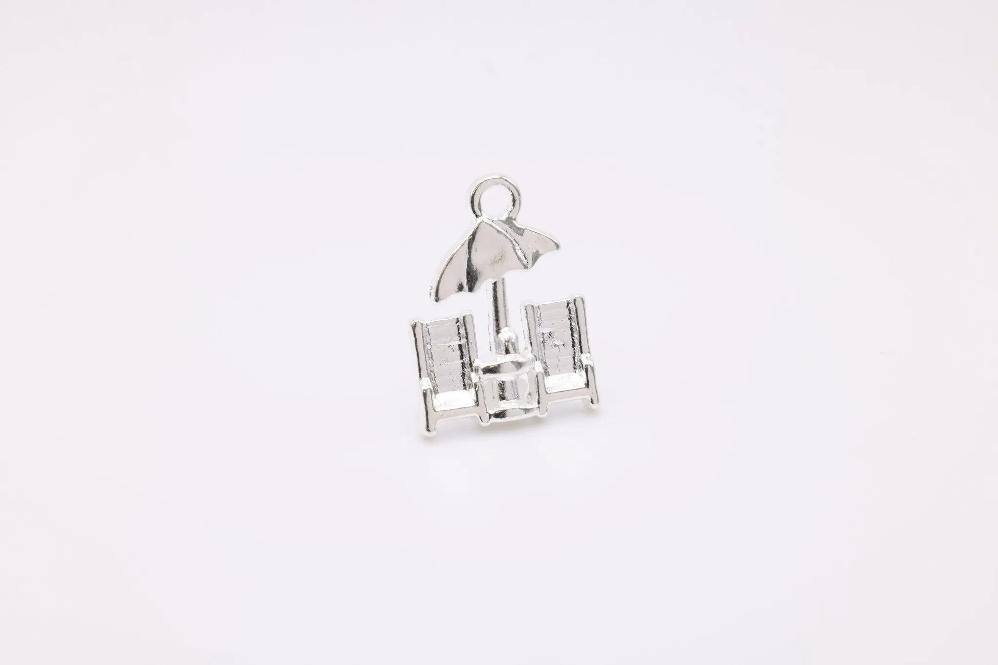 Beach Chairs and Umbrella Charm, 925 Sterling Silver, 616