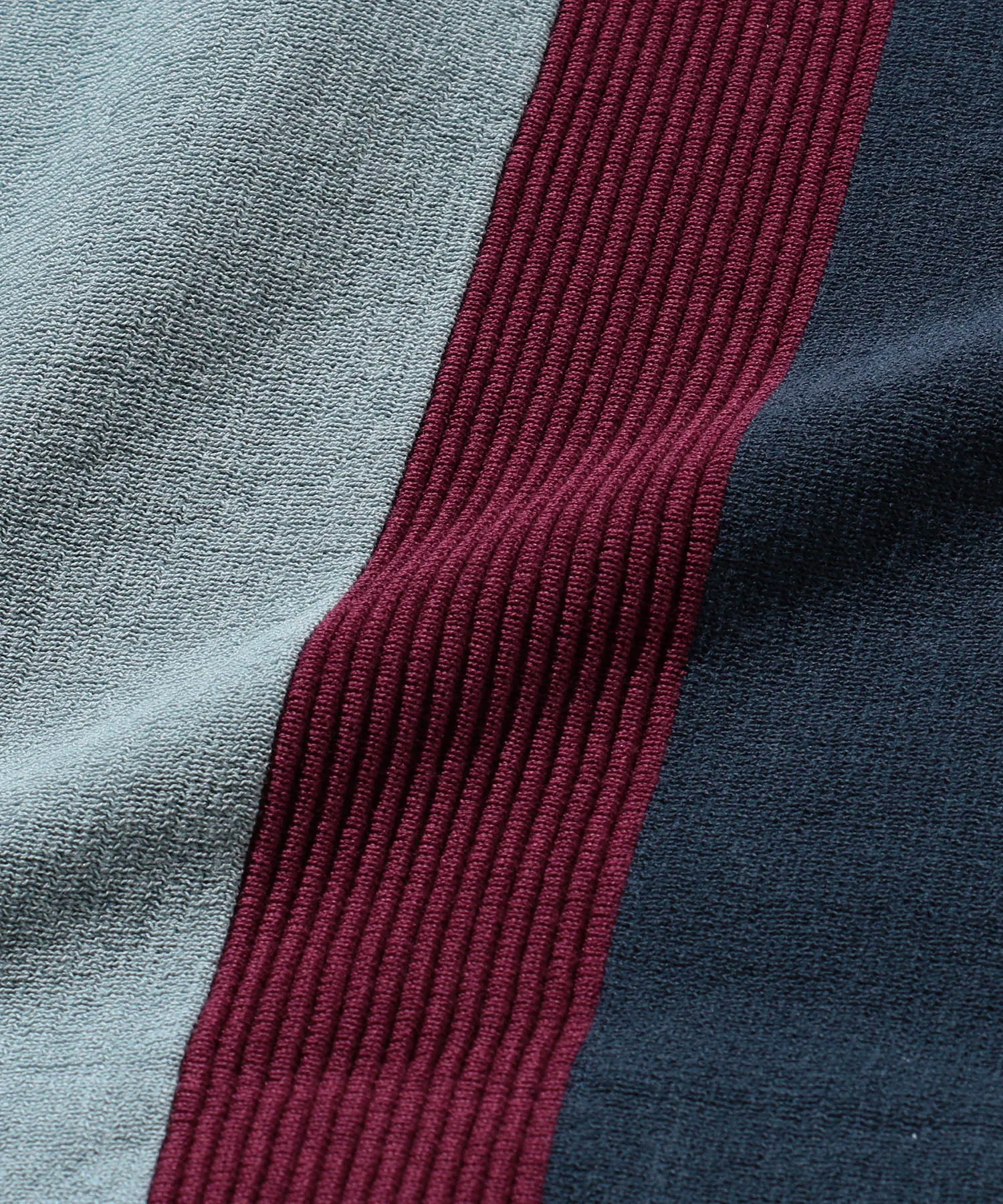 BEAMS PLUS Knit Polo Stripe Sax