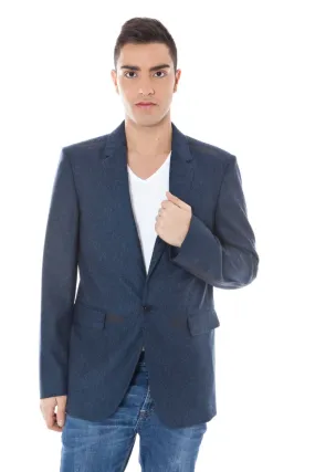 Blue Wool Men Jacket