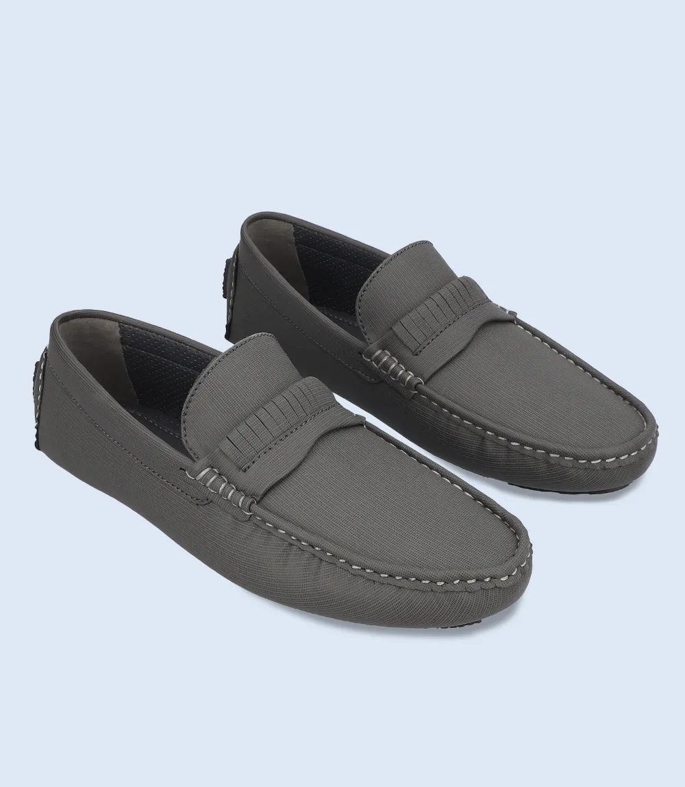 BM5221-GREY-Men Driving Moccasins