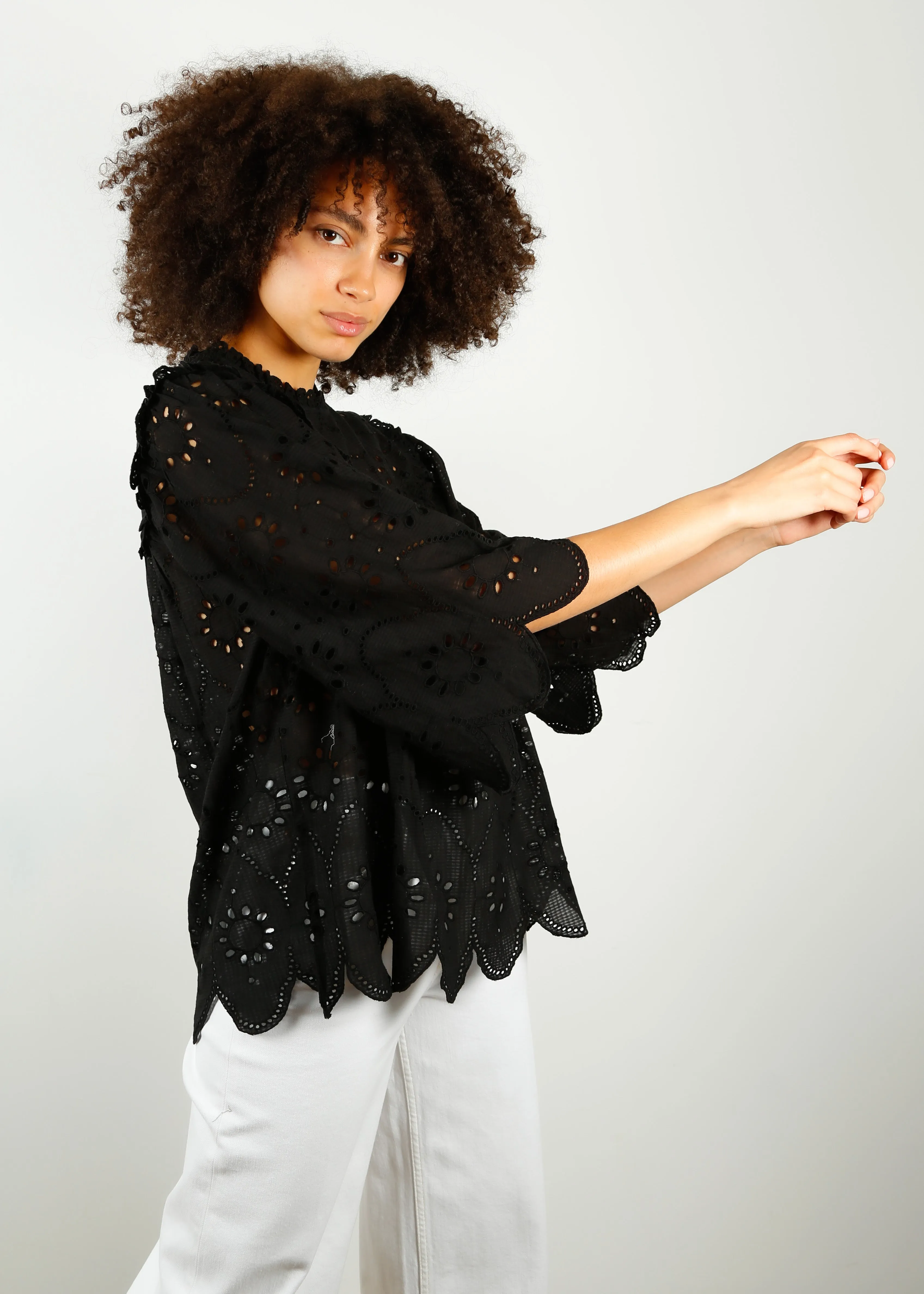 BR Calais Blouse in Black Beauty