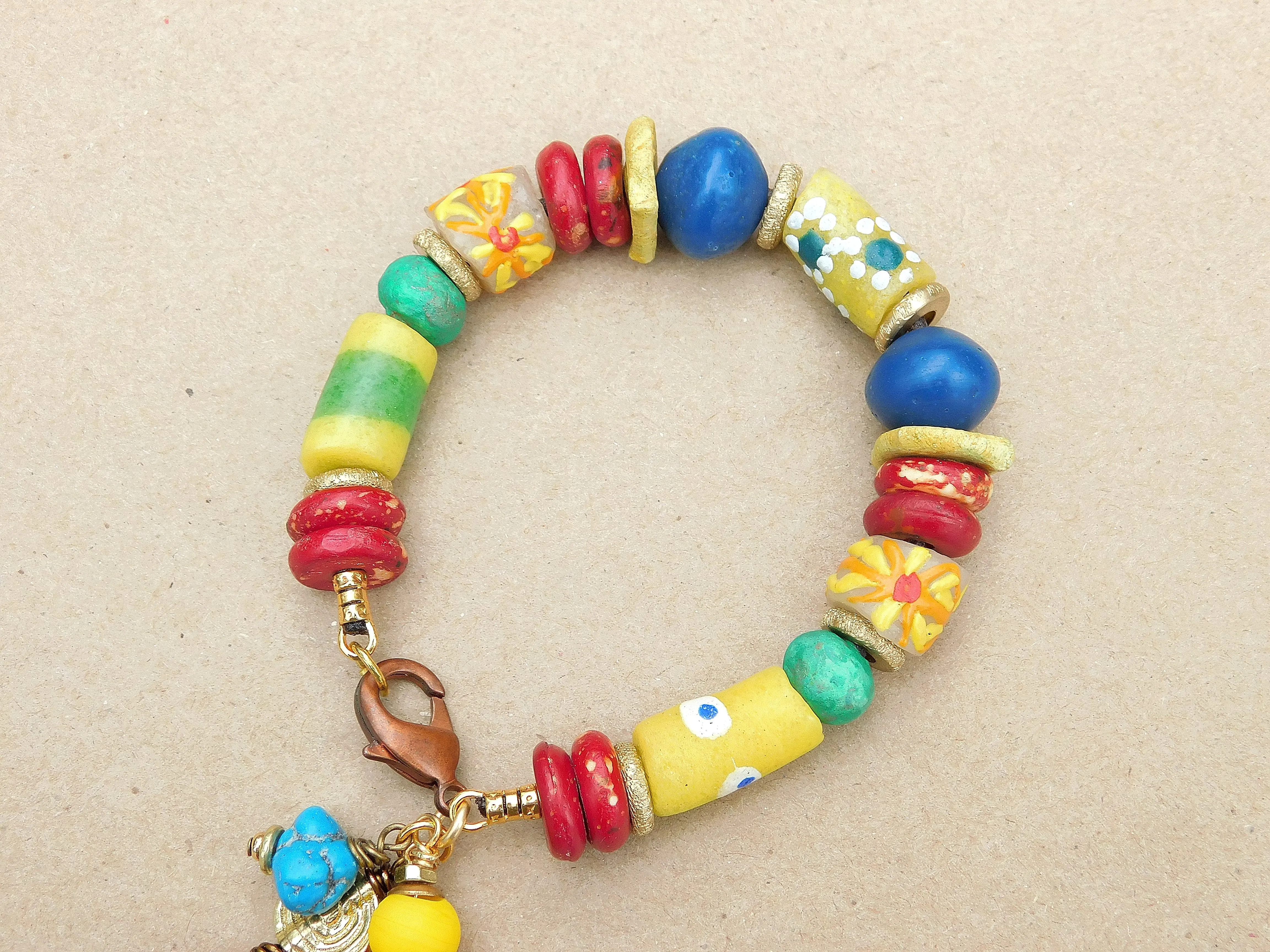 Colorful Yellow Medley Krobo Bracelet