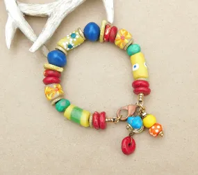 Colorful Yellow Medley Krobo Bracelet