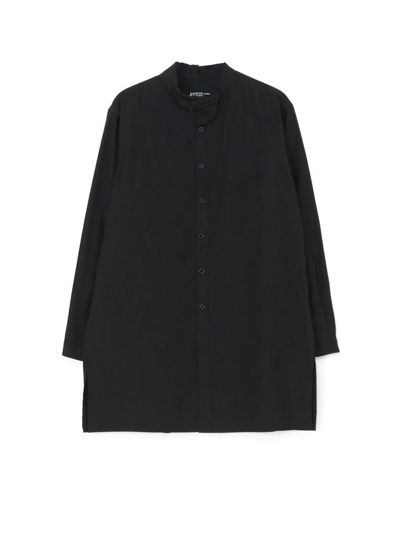 COTTON BROADCLOTH ASYMMETRIC COLLAR SHIRT