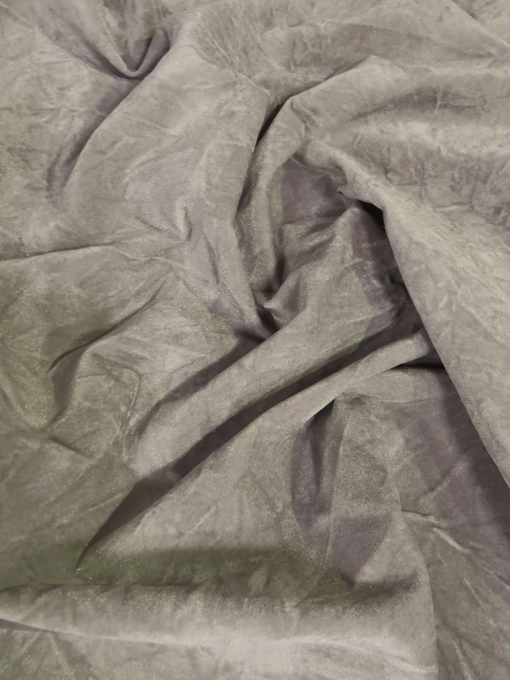 Crush Flocking Upholstery Velour Velvet Fabric / Gray / Sold By The Yard