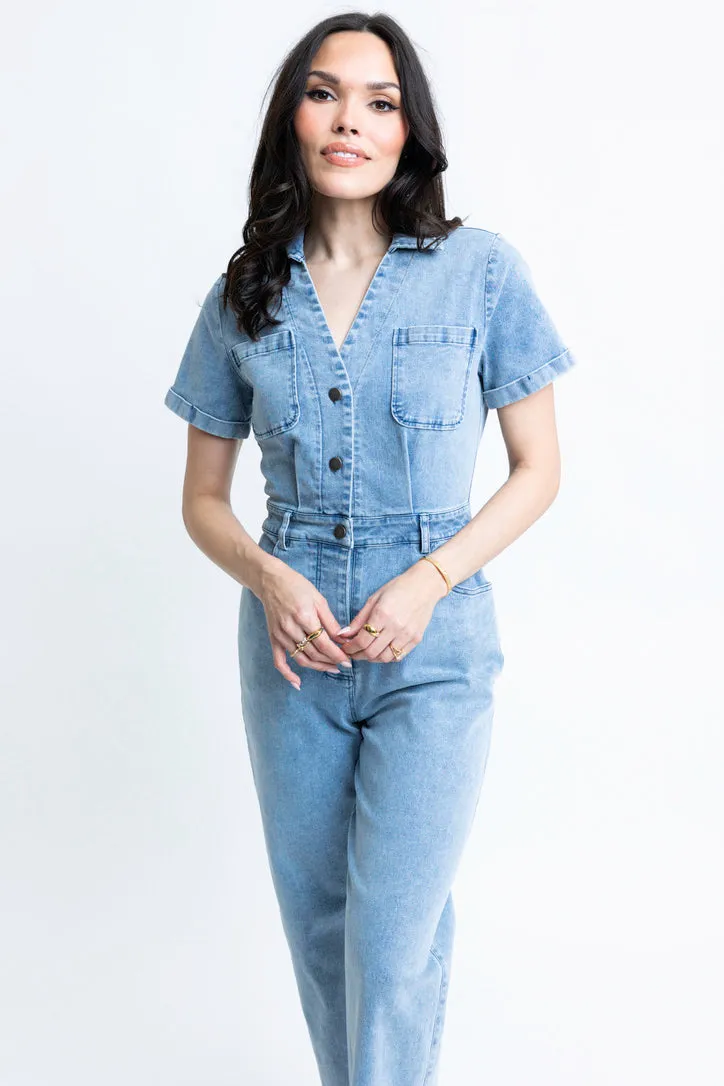 Denim Utility Jumpsuit