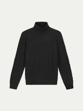 Dolcevita Cable Knit Sweater Black