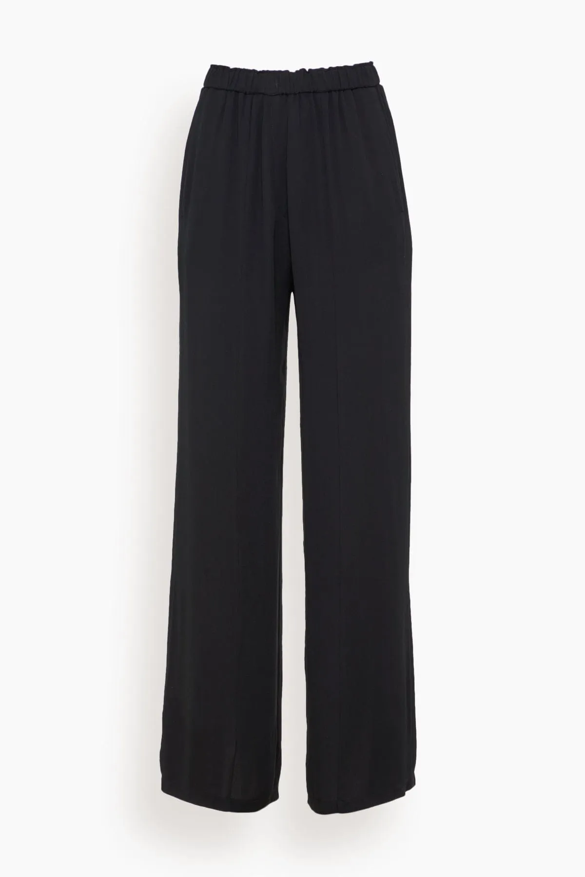 Double Georgette Elasticated Pants in Nero