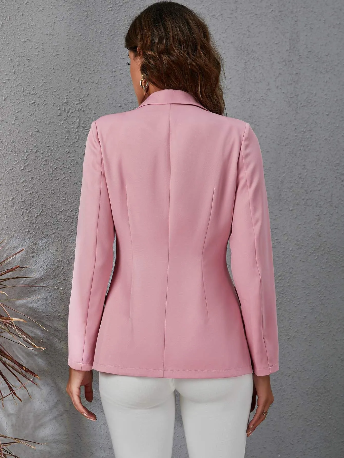 DressBetty - Collar Slim Solid Color Blazer