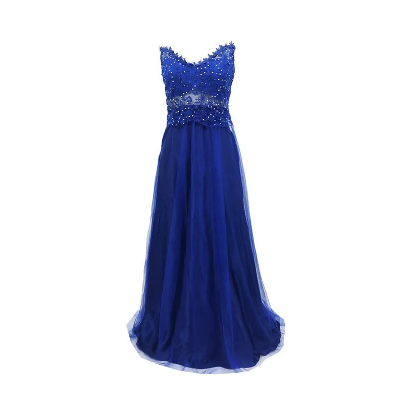 Elegant Sequins Mesh Prom Dress