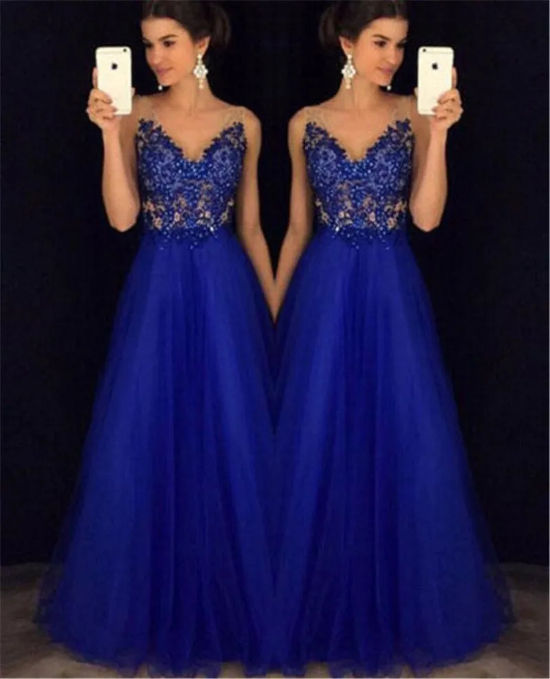 Elegant Sequins Mesh Prom Dress