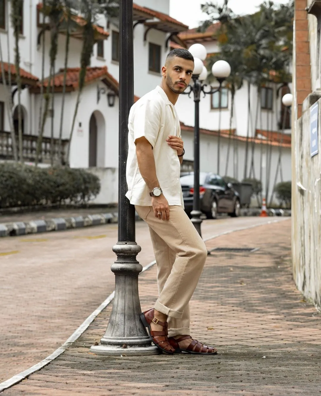 Fisherman Cage Sandal - Cognac Tan (Hand Painted Patina)