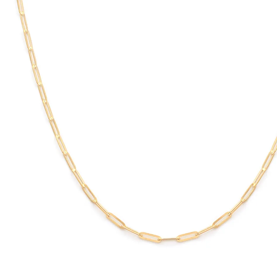 Flat Drawn Bold Chain Necklace | Solid 14k Gold