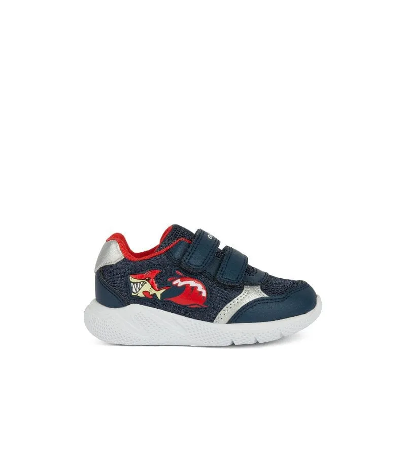 Geox Infant Boys Navy Shark Mesh Casual Sporty Trainer Sprintye - B454UA