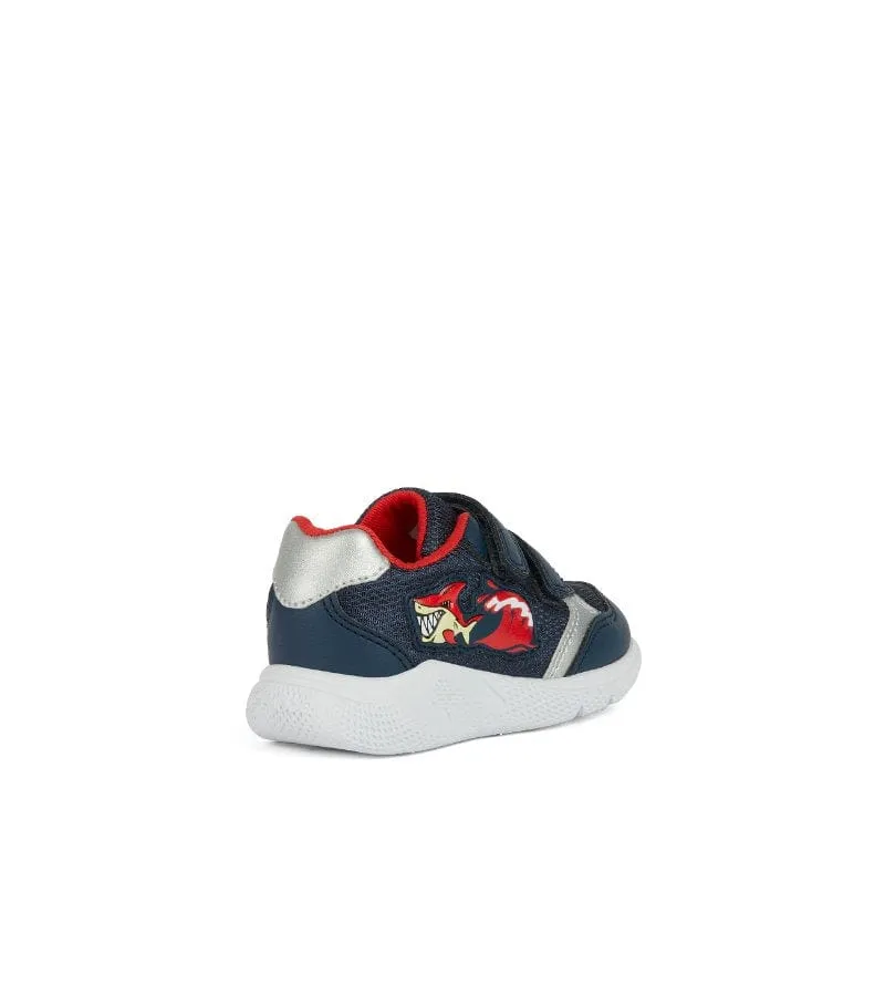 Geox Infant Boys Navy Shark Mesh Casual Sporty Trainer Sprintye - B454UA