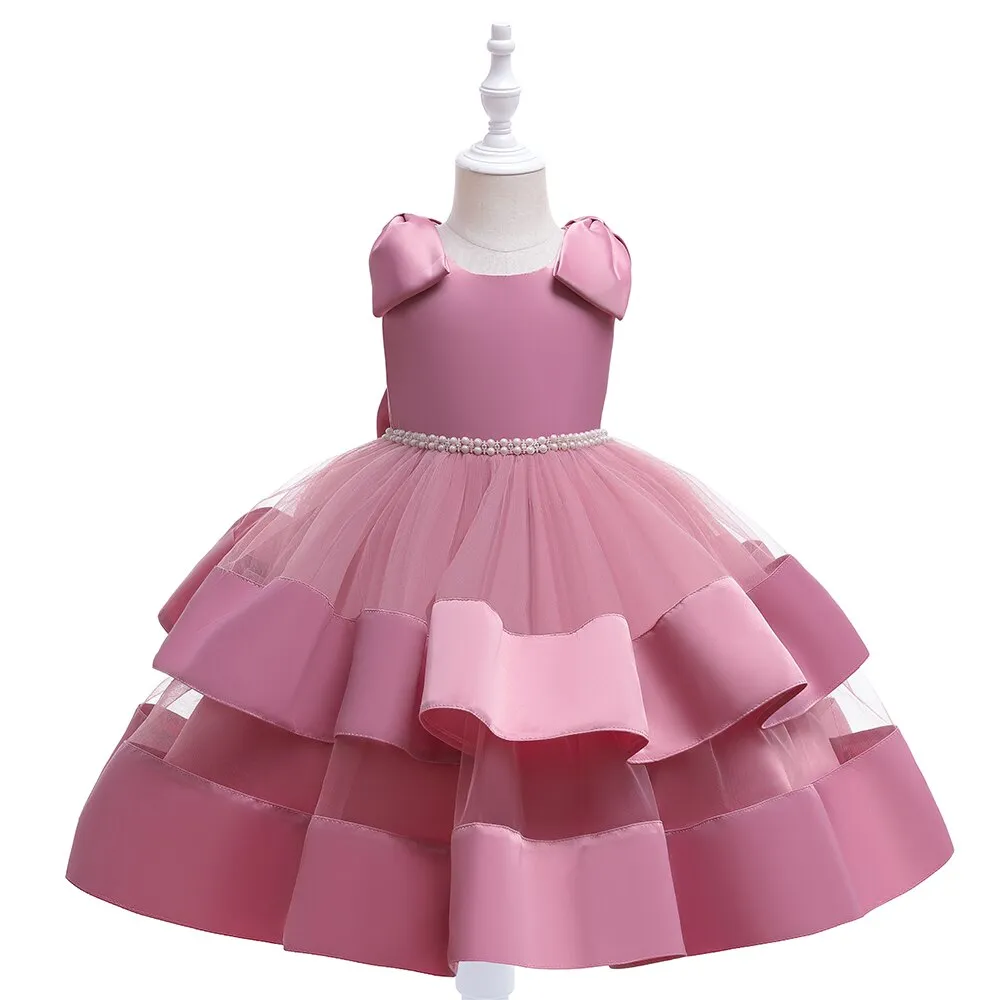 Girls Elegant Bow Party Dress