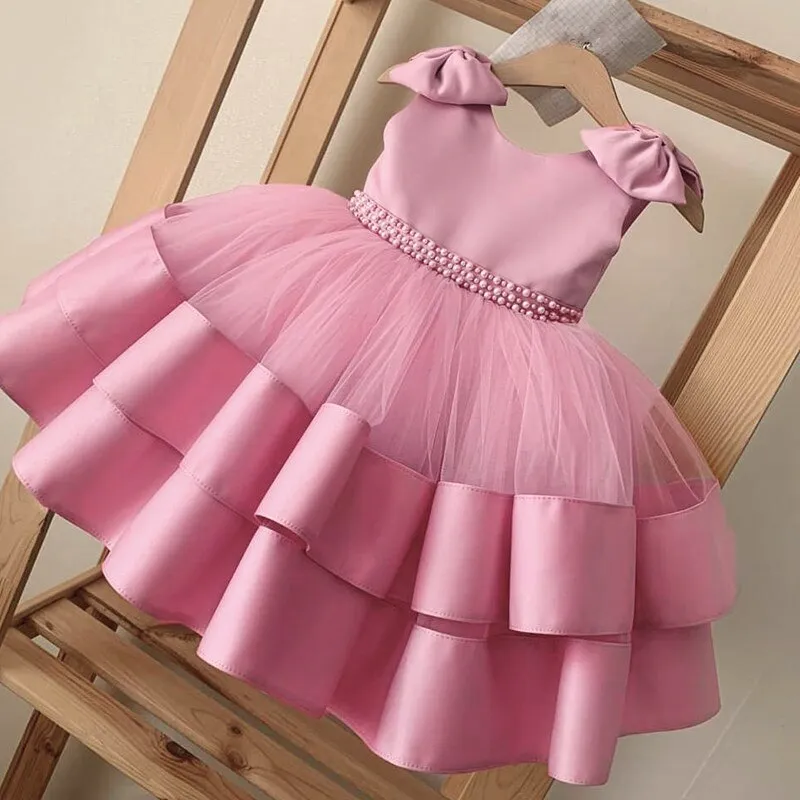 Girls Elegant Bow Party Dress