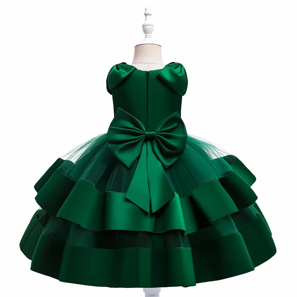 Girls Elegant Bow Party Dress