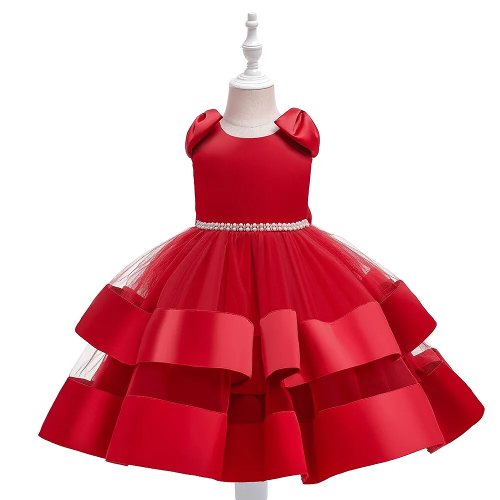 Girls Elegant Bow Party Dress