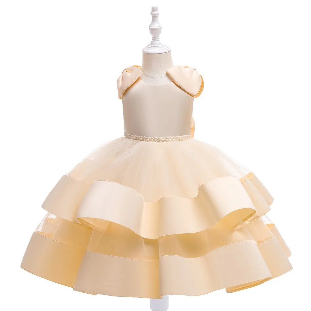 Girls Elegant Bow Party Dress