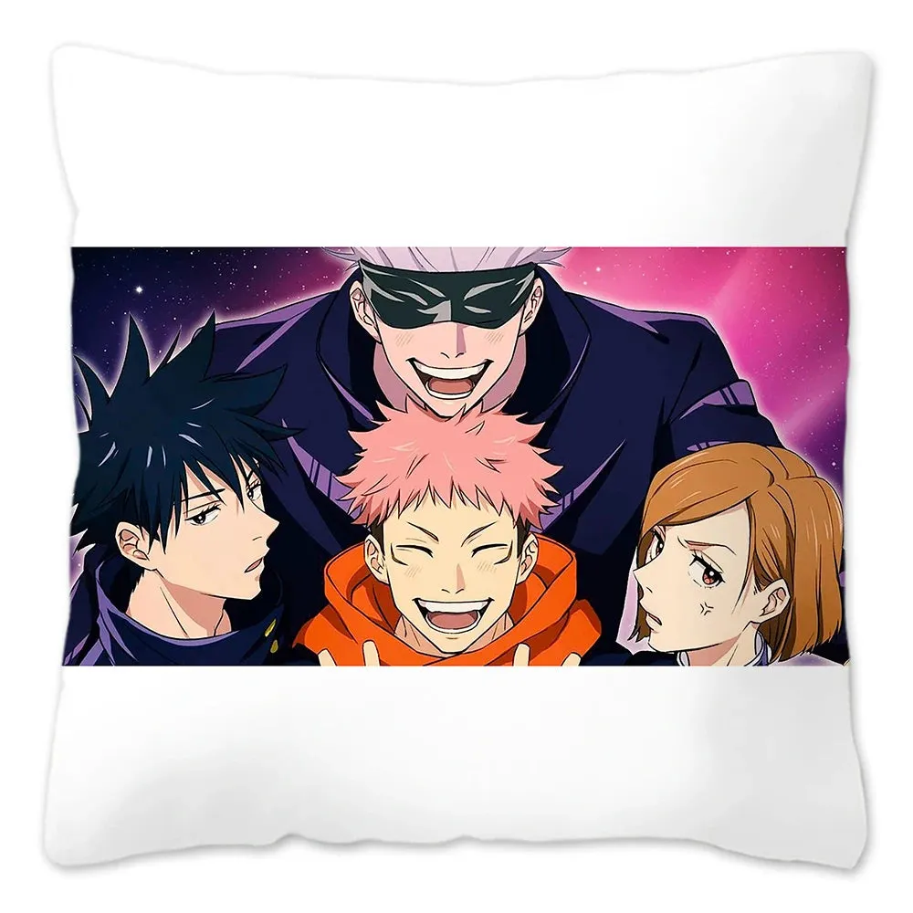 Hot Serial Anime Jujutsu Kaisen Gojo Satoru Cushion Cover 45x45cm 100% Polyester Pillow Case Home Decor for Sofa Throw Pillows