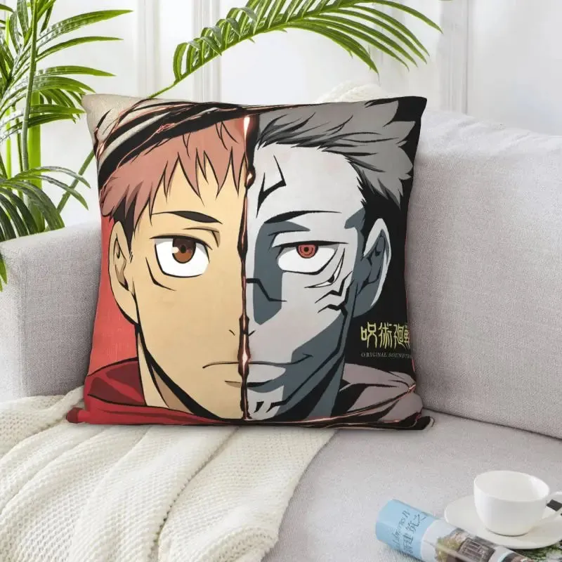 Hot Serial Anime Jujutsu Kaisen Gojo Satoru Cushion Cover 45x45cm 100% Polyester Pillow Case Home Decor for Sofa Throw Pillows