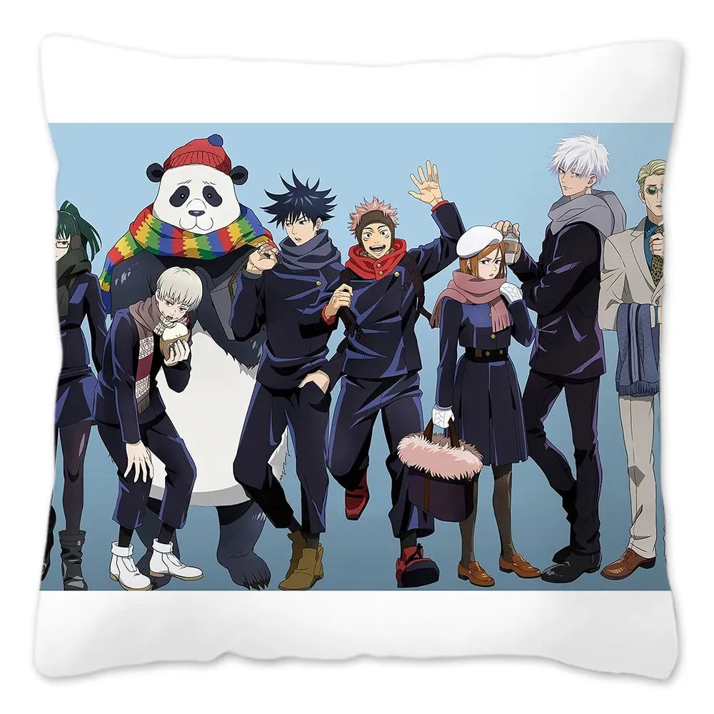 Hot Serial Anime Jujutsu Kaisen Gojo Satoru Cushion Cover 45x45cm 100% Polyester Pillow Case Home Decor for Sofa Throw Pillows