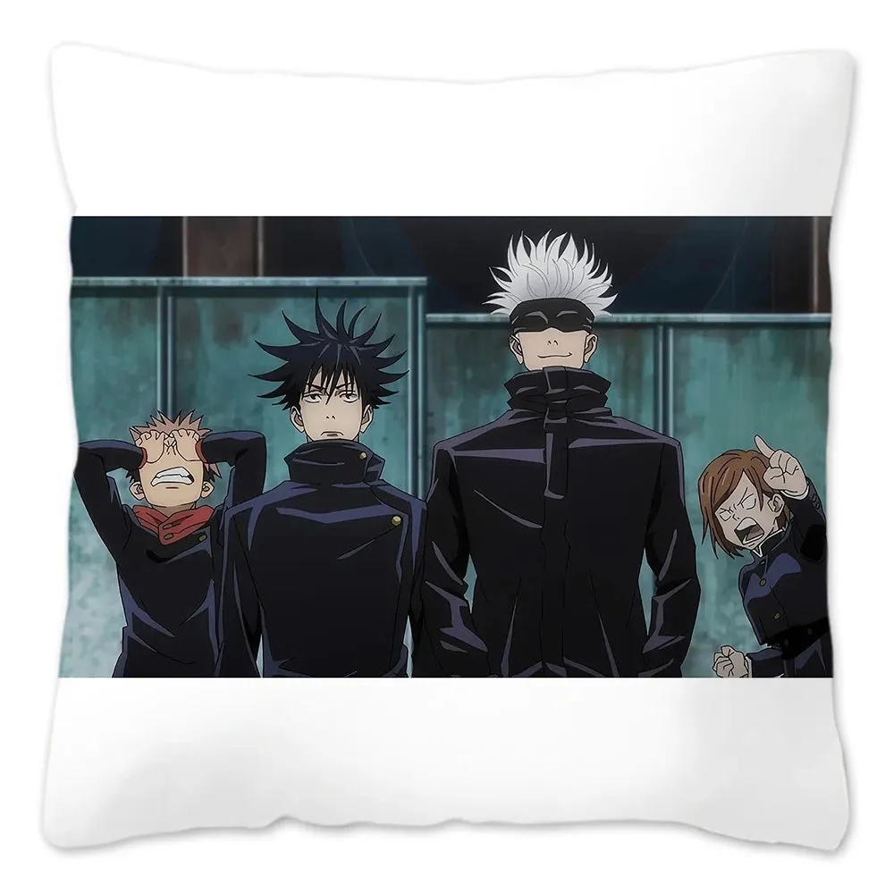 Hot Serial Anime Jujutsu Kaisen Gojo Satoru Cushion Cover 45x45cm 100% Polyester Pillow Case Home Decor for Sofa Throw Pillows