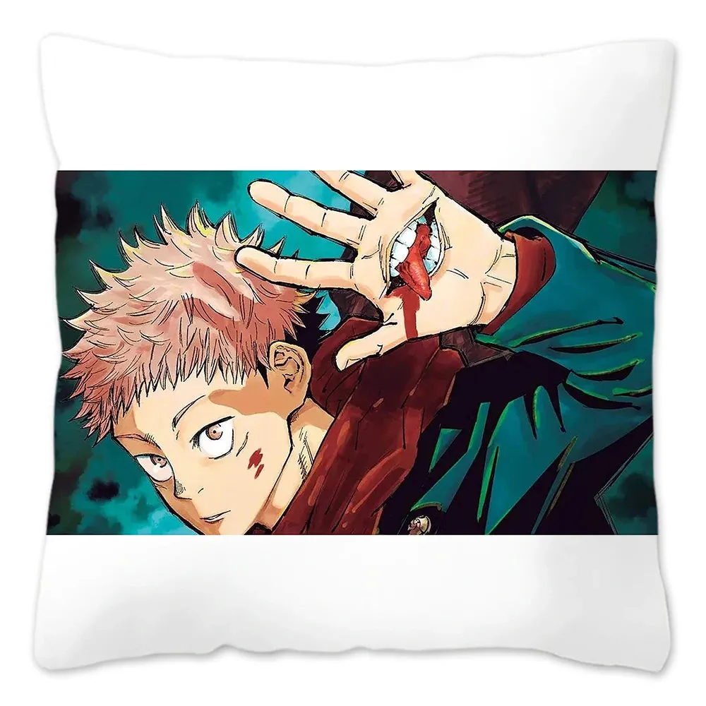 Hot Serial Anime Jujutsu Kaisen Gojo Satoru Cushion Cover 45x45cm 100% Polyester Pillow Case Home Decor for Sofa Throw Pillows