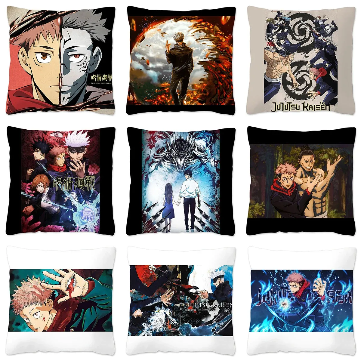 Hot Serial Anime Jujutsu Kaisen Gojo Satoru Cushion Cover 45x45cm 100% Polyester Pillow Case Home Decor for Sofa Throw Pillows