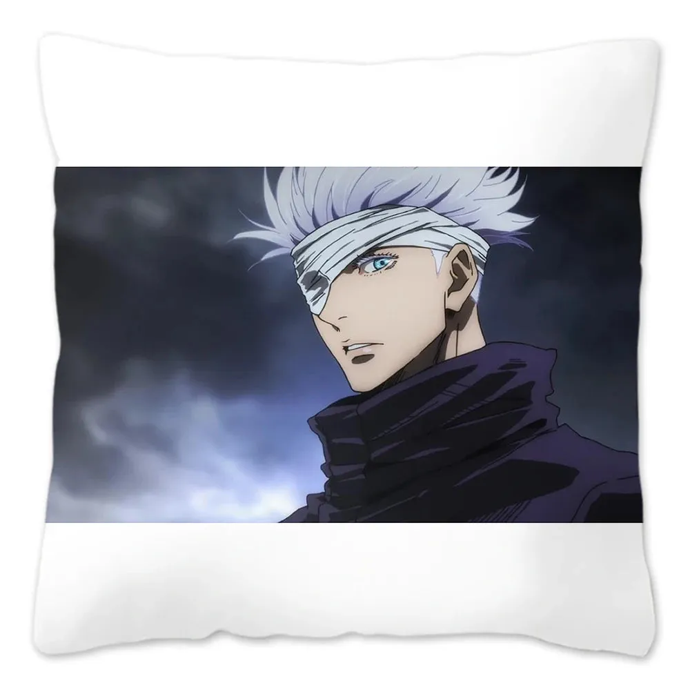 Hot Serial Anime Jujutsu Kaisen Gojo Satoru Cushion Cover 45x45cm 100% Polyester Pillow Case Home Decor for Sofa Throw Pillows