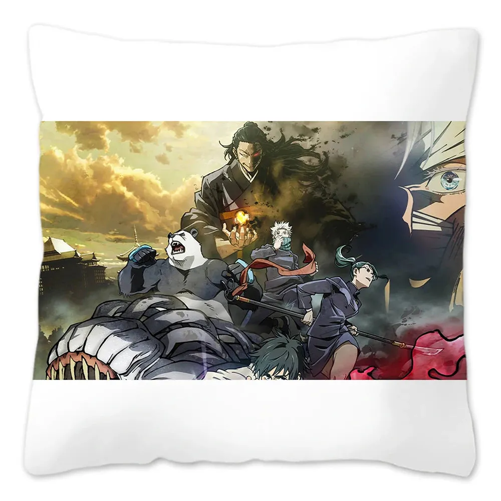 Hot Serial Anime Jujutsu Kaisen Gojo Satoru Cushion Cover 45x45cm 100% Polyester Pillow Case Home Decor for Sofa Throw Pillows