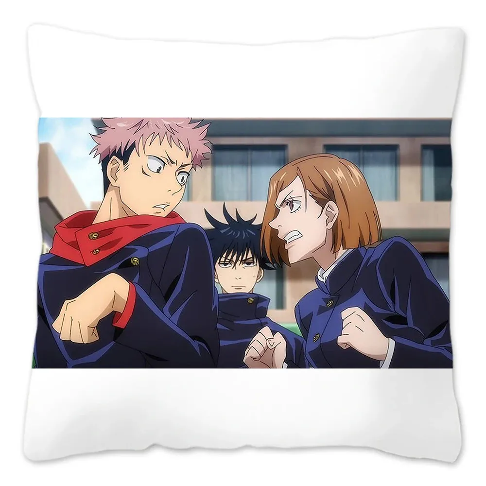 Hot Serial Anime Jujutsu Kaisen Gojo Satoru Cushion Cover 45x45cm 100% Polyester Pillow Case Home Decor for Sofa Throw Pillows