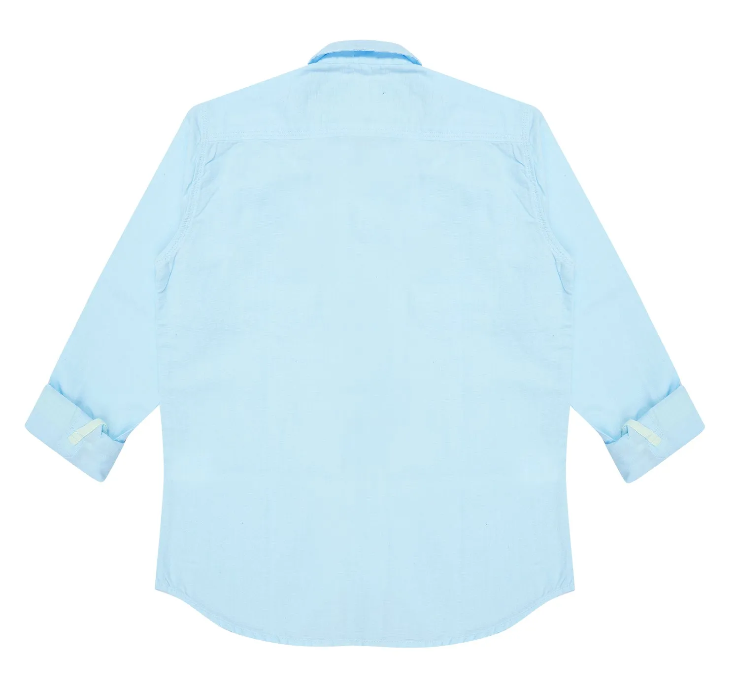 JDC Boy's Light Blue Solid Shirt