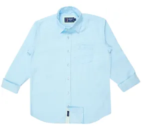 JDC Boy's Light Blue Solid Shirt