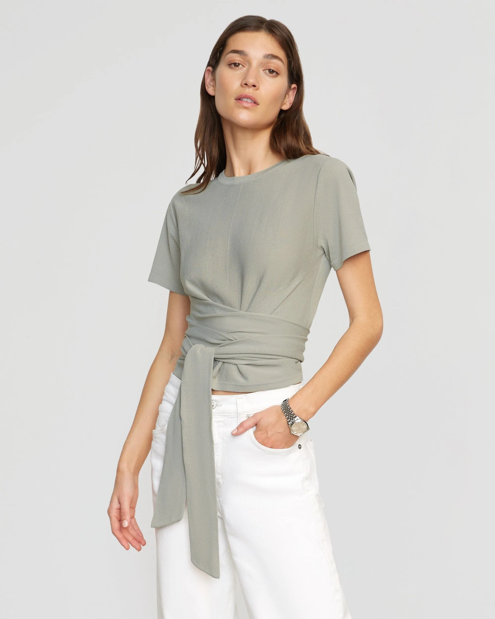 Jude Cropped Tie-Front Top