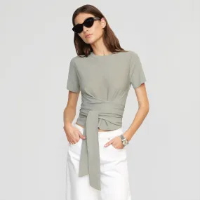 Jude Cropped Tie-Front Top