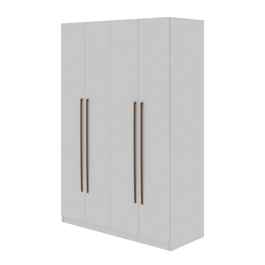 Khochi White 2 Section Wardrobe Armoire Closet