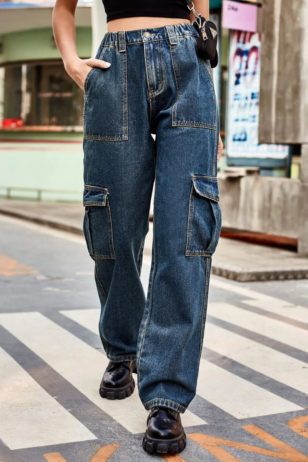 Long Classy Cargo Jeans ( S - 2X. 7 Colors )