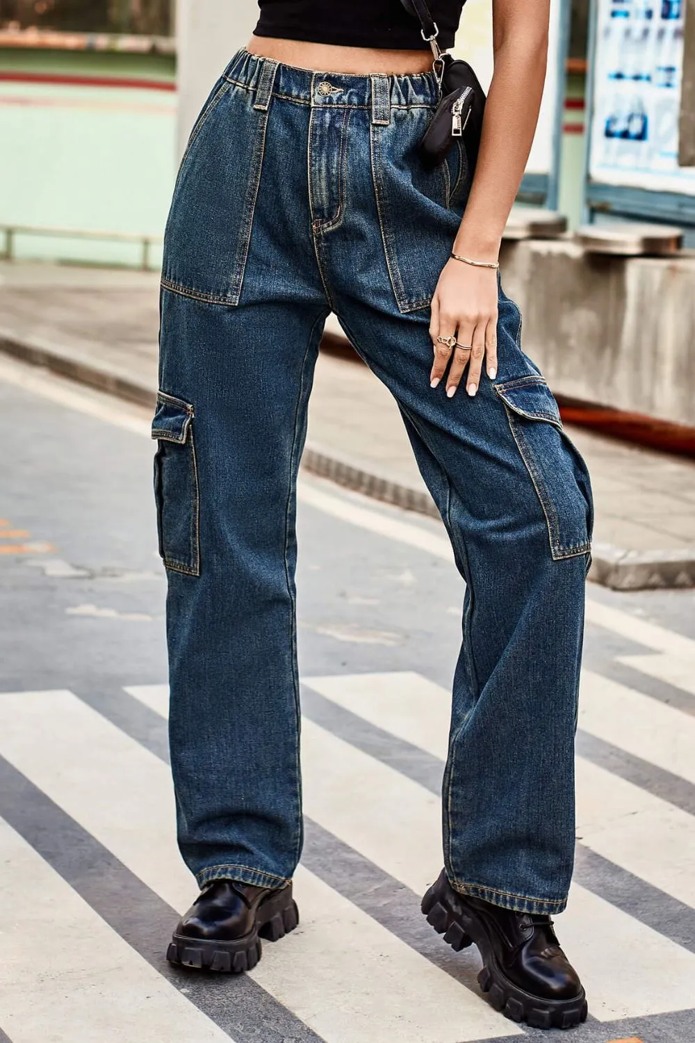 Long Classy Cargo Jeans ( S - 2X. 7 Colors )