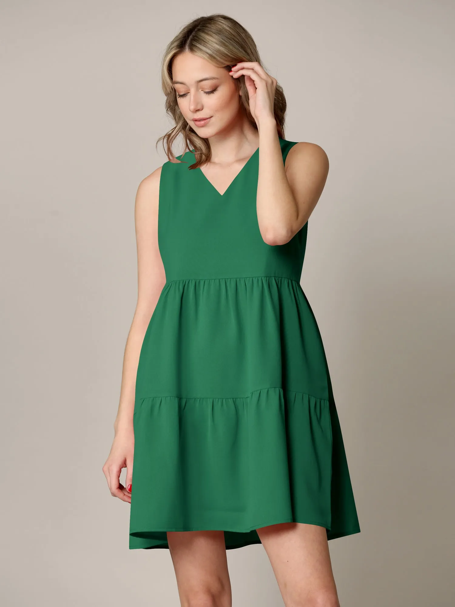 Made By Johnny Casual Flowy Swing Shift Tank Tiered Dress