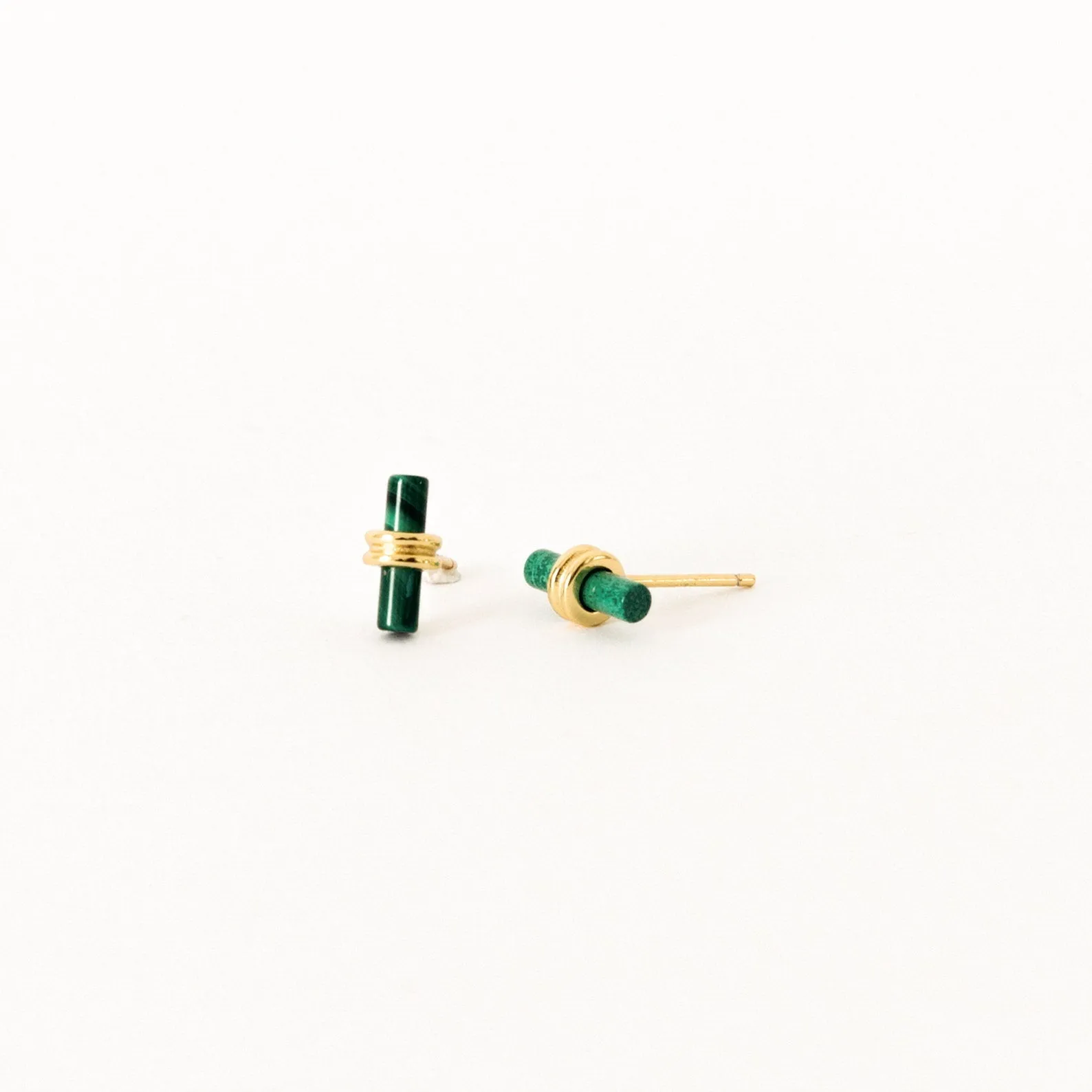 Malachite Bar Studs